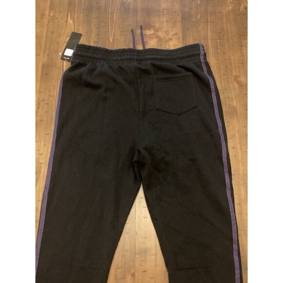 Baltimore Ravens Logo NFL Apparel Purple Stripe Black Mens Sweatpant Jogger Sz L - Picture 8 of 10